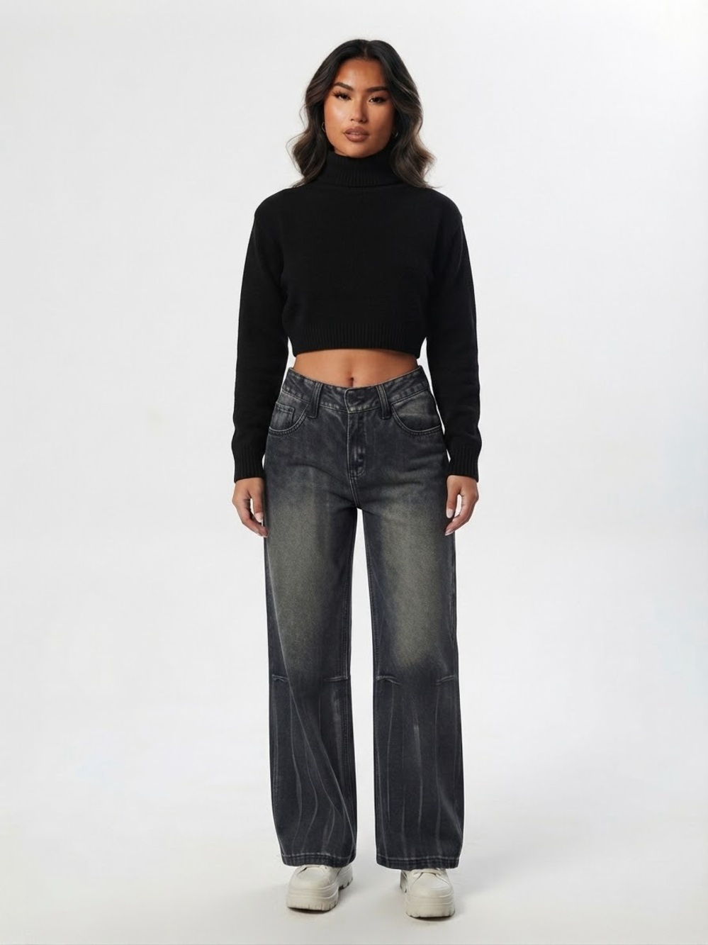 Disclosure "Fly With Me" Angel Wing Wide Leg Low Rise Jeans 7/28